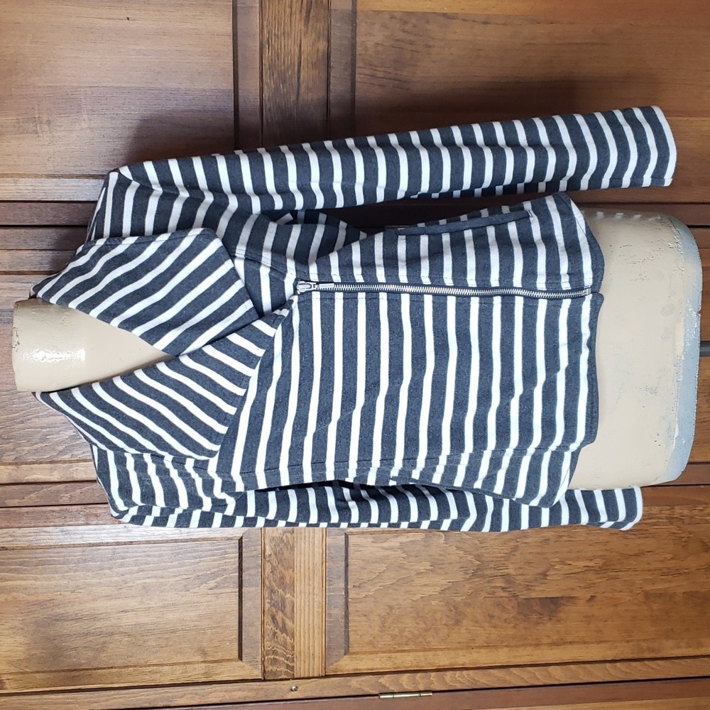 GAP Asymmetric Knit Moto Jacket Sz L - Picture 2 of 9